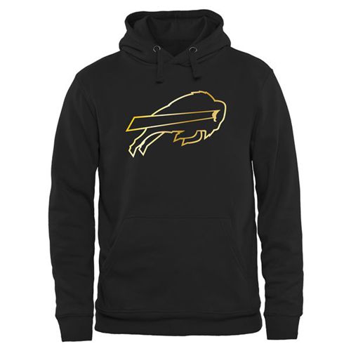 Men's Buffalo Bills Pro Line Black Gold Collection Pullover Hoodie